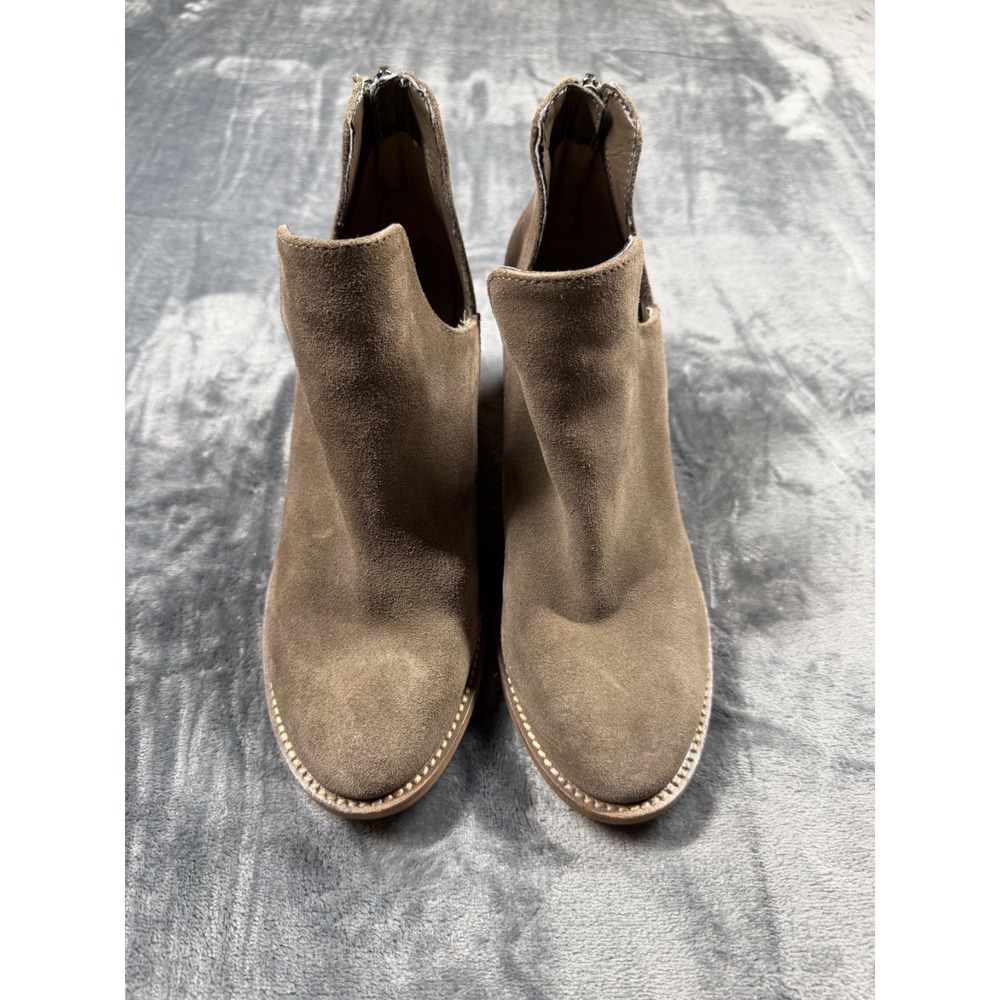 Blondo Samara Waterproof Suede Ankle Boots Women 7M Taupe Brown Double Zip